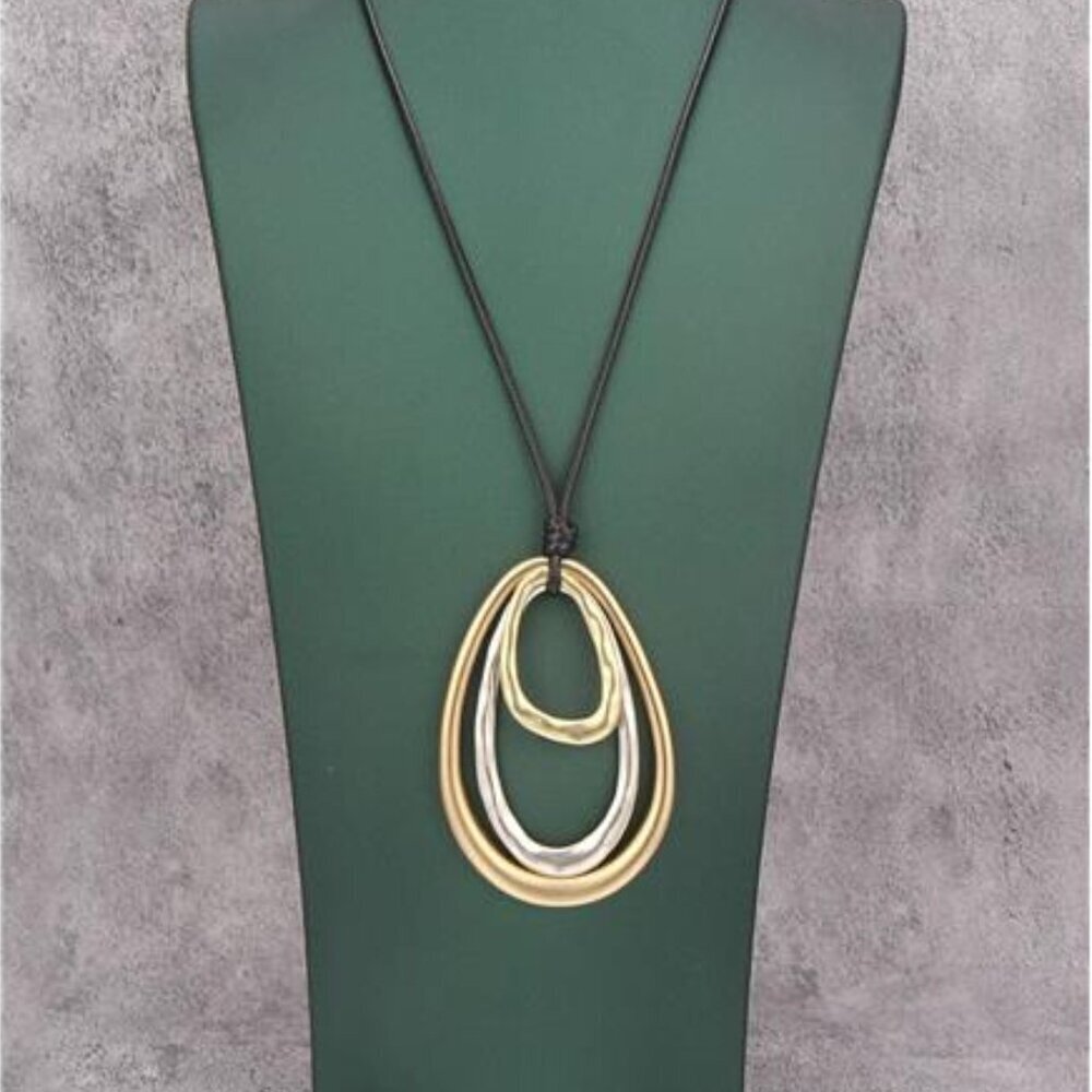 Bohemian Handmade Necklaces for Women Leather Necklace Wood Pendant Choker Long